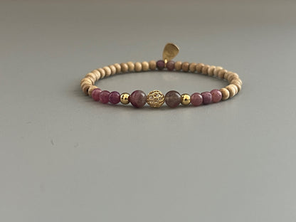 Bracelet Cybèle en Tourmaline Rose