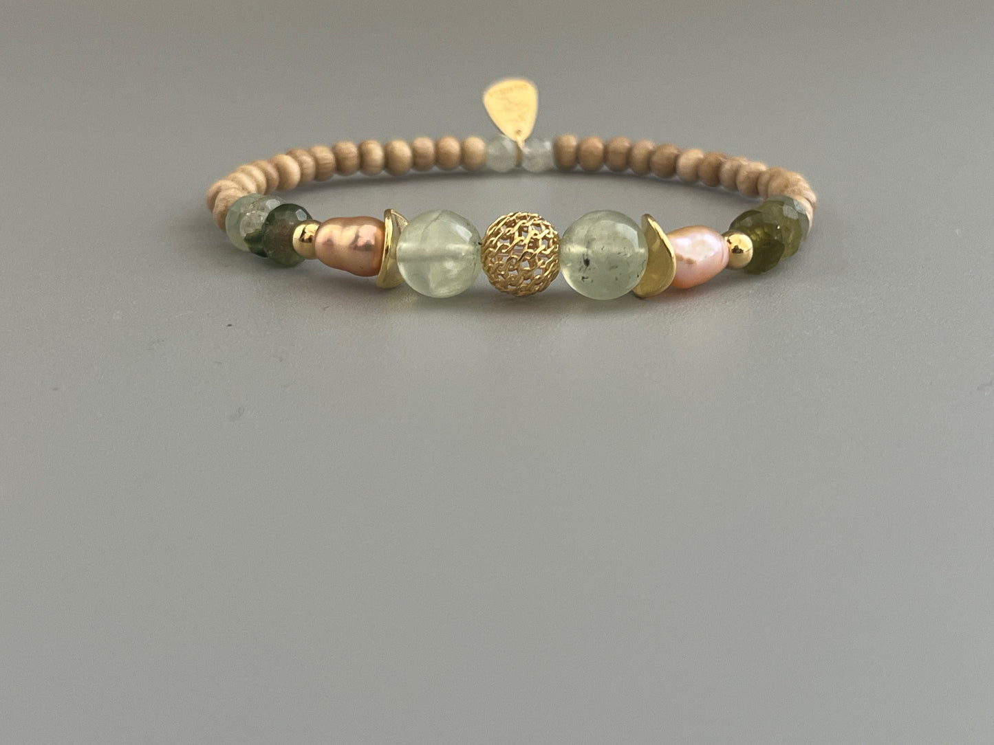 Bracelet Poema en Préhnite et Tourmaline Verte