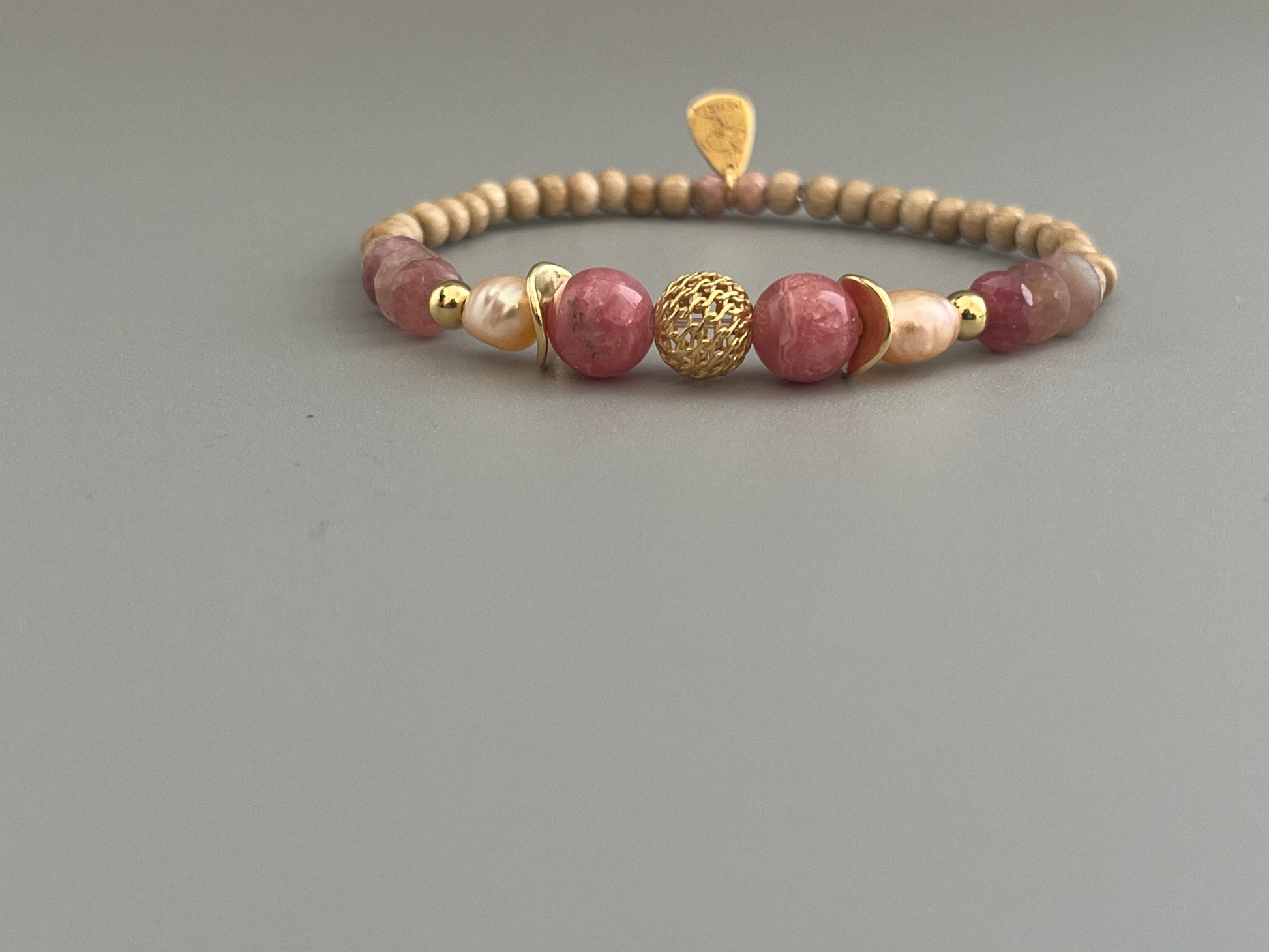 Bracelet Poema en Rhodochrosite et Tourmaline Rose