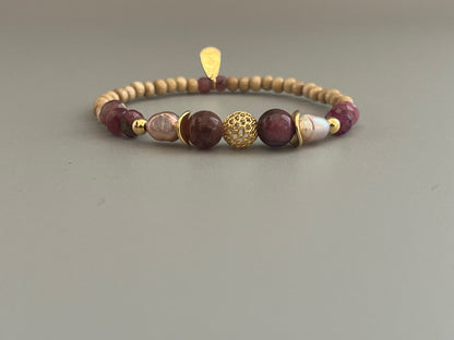 Bracelet Poema en Tourmaline Rose